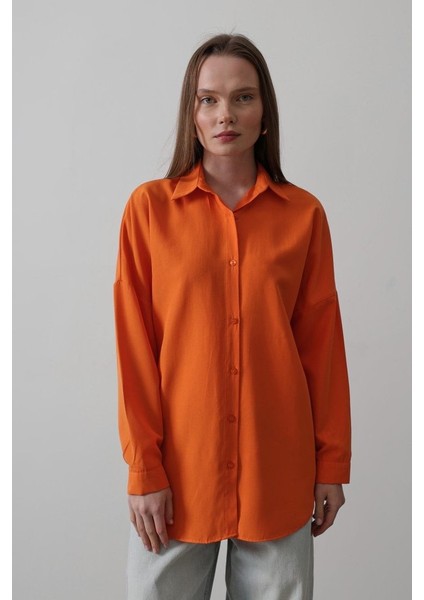 Mottisfashion Uzun Kol Gömlek - Oranj