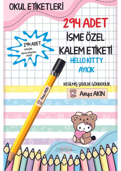Kopya - Okul Etiketi Kalem Etiketi Isimli Kişiye Özel Capybara 294 Adet