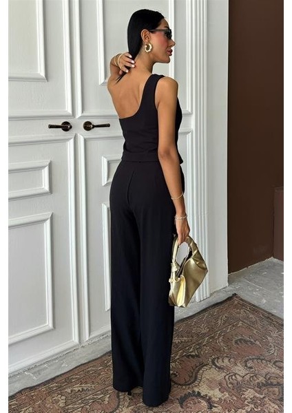 Mottisfashion Tek Omuz Büstiyer Plazzo Pantolon Viscon Takım 10159 modelleri