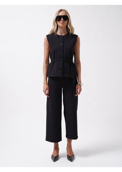 Mottisfashion Kuşaklı Dokuma Yelek modelleri