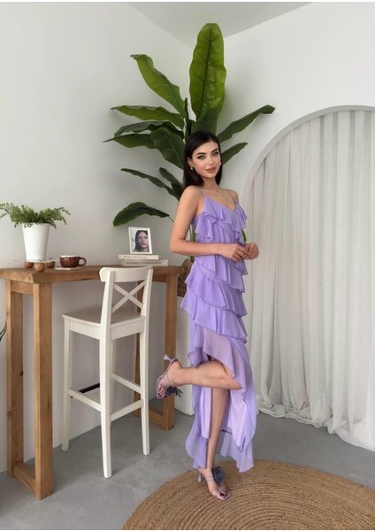 Mottisfashion Ples Yırtmaç Detaylı Elbise