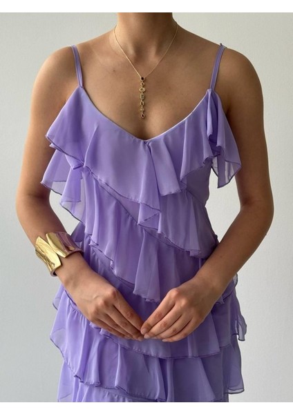 Mottisfashion Ples Yırtmaç Detaylı Elbise