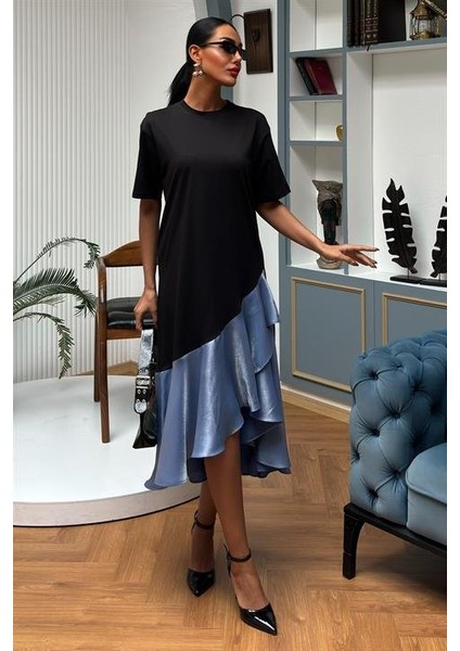 Mottisfashion Volanlı Süprem Elbise 2864