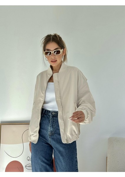 Mottisfashion Bej Parçalı Bomber Ceket fiyatları