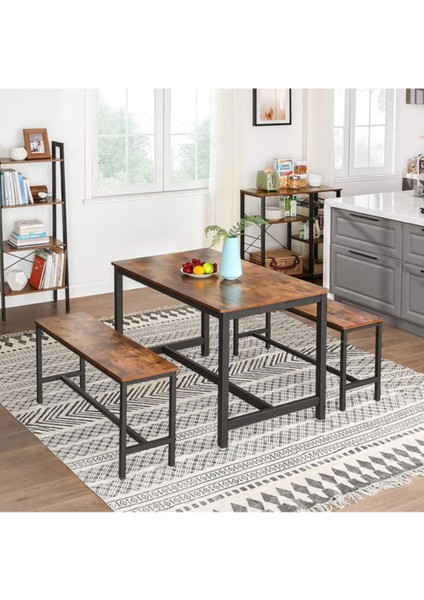 Baro Siyah Metal Ahşap Yemek Masası fiyatları