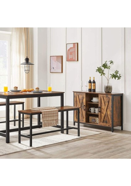 Baro Siyah Metal Ahşap Yemek Masası indirimleri