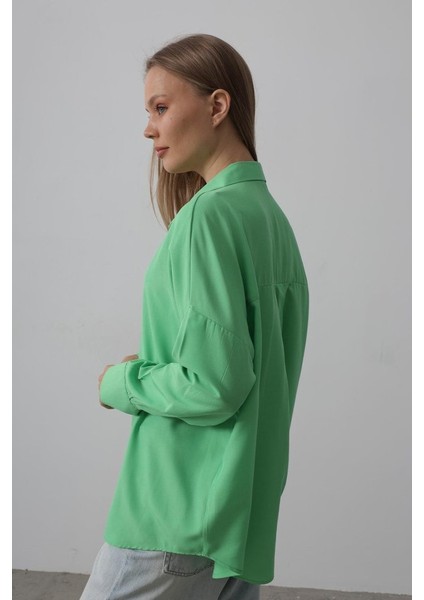 Mottisfashion Geniş Manşet Detaylı Gömlek - A.yeşil fırsatları