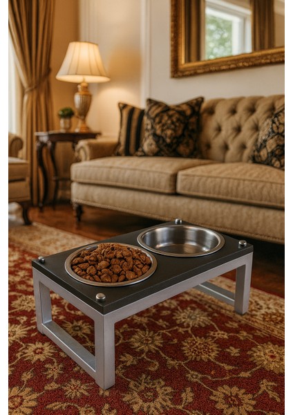 Kedi ve Köpekler Için Sağlıklı Yeme Standı, Paslanmaz Çelik Şık Tasarım ve Kaymaz Ayaklar fiyatları