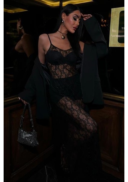 Mottisfashion Full Dantel Askılı Elbise 2874 fiyatları