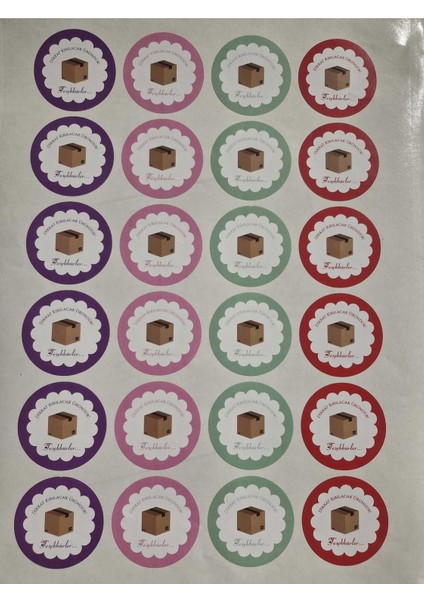 Dikkat Kırılacak Ürün Sticker 6 cm - 24 Adet modelleri
