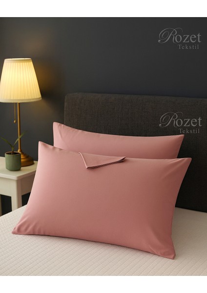 Gül Kurusu Yastık Kılıfı Pamuk Kumaş Kapaklı (2 Adet) 50 x 70 cm modelleri