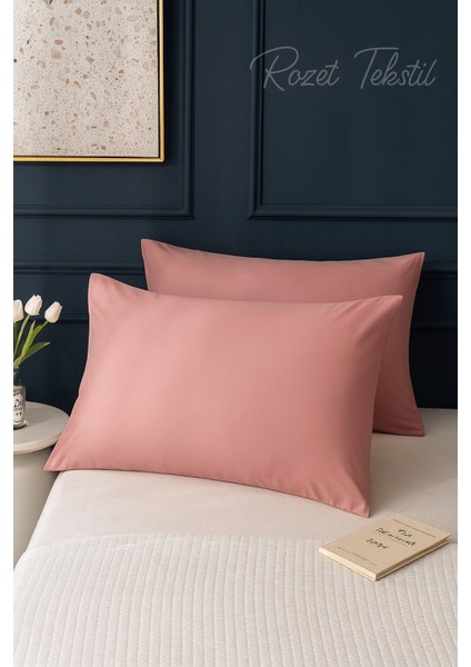 Gül Kurusu Yastık Kılıfı Pamuk Kumaş Kapaklı (2 Adet) 50 x 70 cm fiyatları