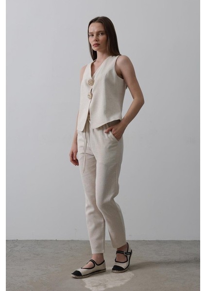 Mottisfashion Düğme Detaylı Yelek - Krem fiyatları