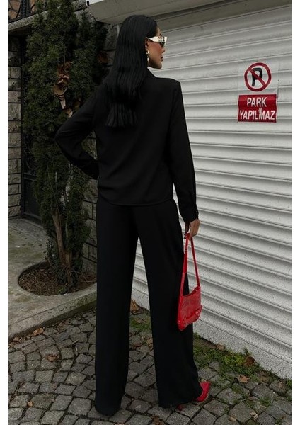 Mottisfashion Transparan Detaylı Dökümlü Gömlek 3427