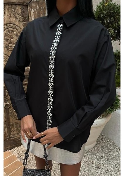 Mottisfashion Önü Şerit Taşlı Gömlek 3448 indirimleri