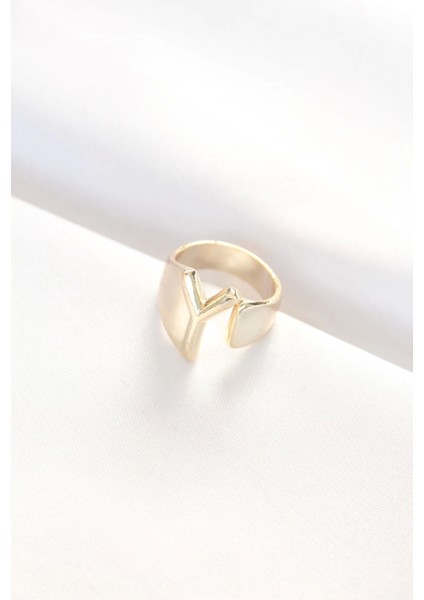 Y Harfli Altın Renk Ayarlanabilir Yüzük fiyatları