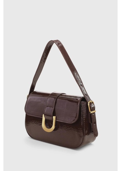 Kahverengi Kadın Ayarlanabilir Askılı Mıknatıs ve Fermuar Kapamalı El-Omuz Çantası 263