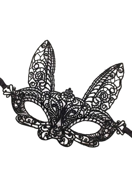 Siyah Renk Dantel Kesim Dantel İşlemeli Balo Parti Maskesi 7 No modelleri