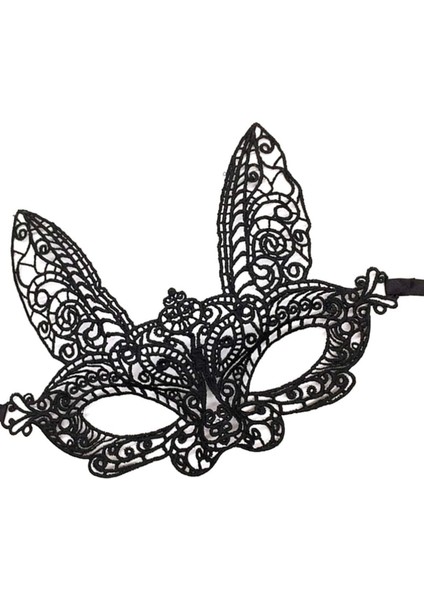 Siyah Renk Dantel Kesim Dantel İşlemeli Balo Parti Maskesi 7 No fırsatları