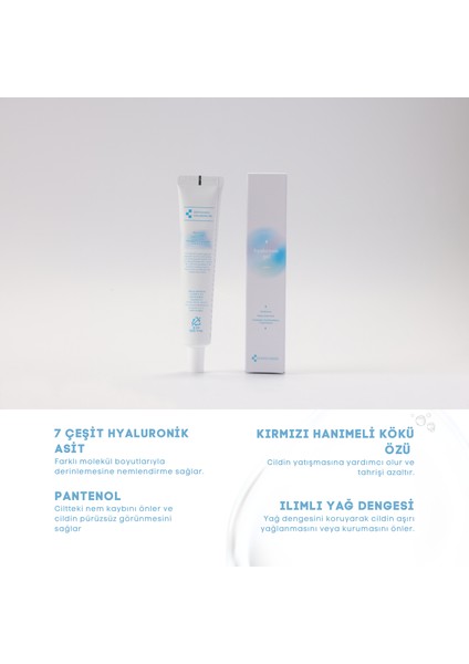 7 Çeşit Hyaluronik Asit İçeren Nemlendirici, Onarıcı ve Yatıştırıcı Hyaluronic Jel modelleri