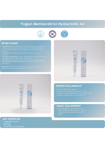 7 Çeşit Hyaluronik Asit İçeren Nemlendirici, Onarıcı ve Yatıştırıcı Hyaluronic Jel fırsatları