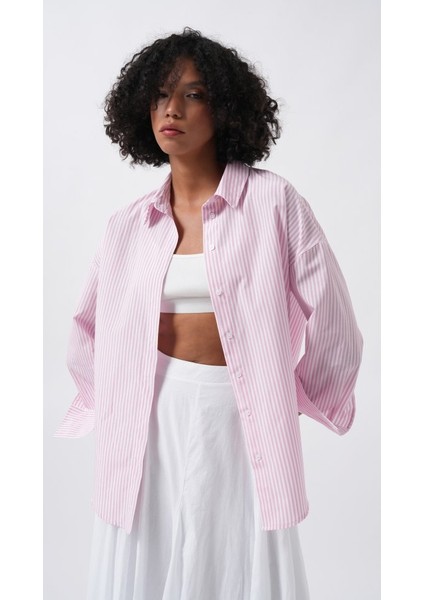 Mottisfashion Çizgili Basic Gömlek