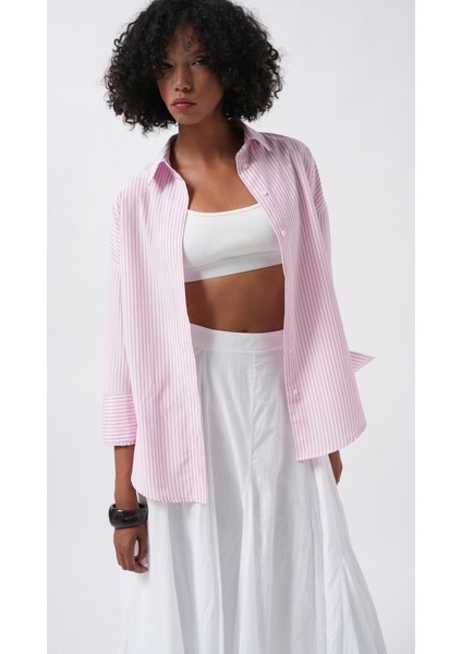 Mottisfashion Çizgili Basic Gömlek modelleri