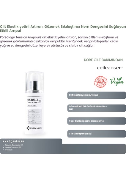 Gözenek Karşıtı ve Yağ Dengesi Sağlayan Yüz Serumu: Pore-ology Tension Ampoule fiyatları