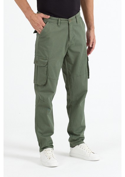 Erkek Rahat Kesim Pamuklu Kargo Pantolon Kargo