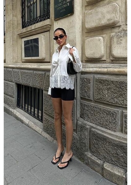 Mottisfashion Andrea Dantel Detay Gömlek 3385-08 fırsatları