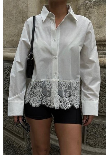Mottisfashion Andrea Dantel Detay Gömlek 3385-08
