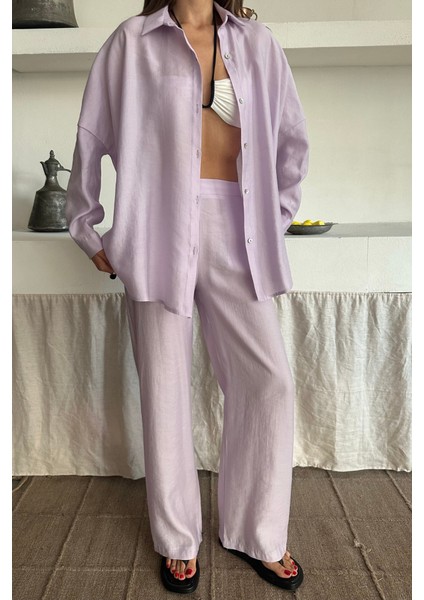 Mottisfashion Gömlek - Pantolon Takım - Lila fiyatları