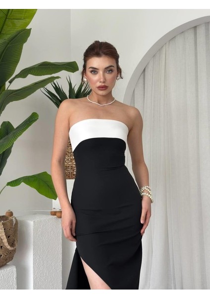 Mottisfashion Terk Yırtmaç Detaylı Elbise