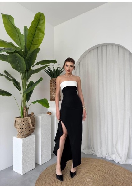 Mottisfashion Terk Yırtmaç Detaylı Elbise