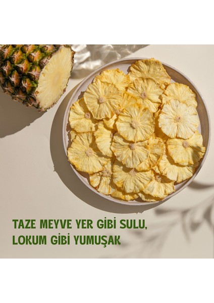 Kurutulmuş Ananas - Soft Dried - Atıştırmalık Kuru Meyve 3 x 50 gr