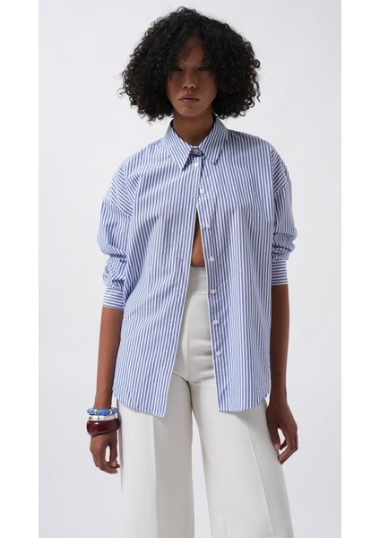 Mottisfashion Çizgili Basic Gömlek