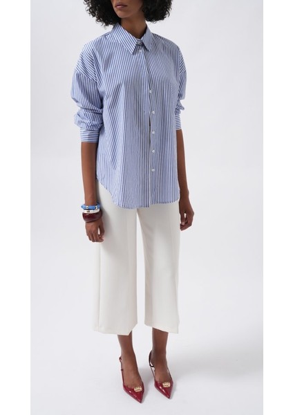 Mottisfashion Çizgili Basic Gömlek modelleri