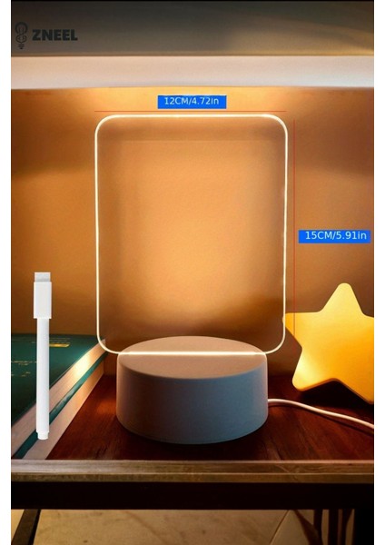 Neon Etkili LED Yazı Tahtalı Gece Lambası – 5V, 5 Led, Silgili Not Panosu Znlmltahta, One Size