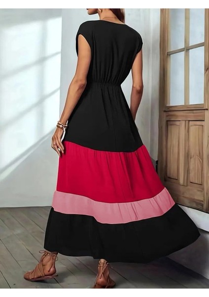 Mottisfashion Kadın Kısa Kollu Kruvaze Yakalı Çok Renkli Aerobin Elbise fiyatları