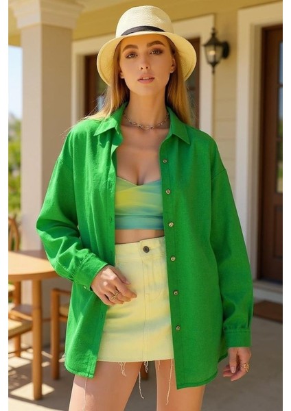 Mottisfashion Kadın Uzun Kollu Oversize Gömlek fiyatları
