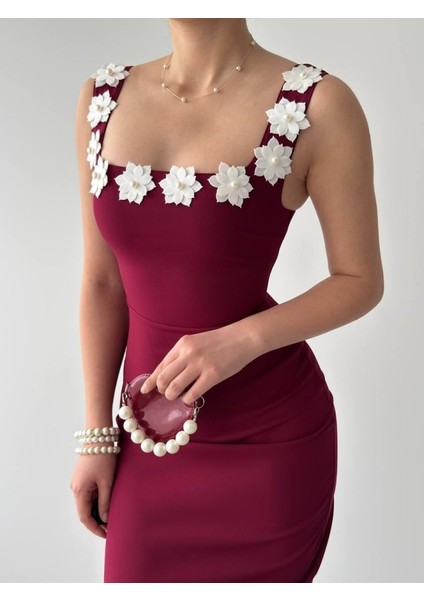 Mottisfashion Mıng Çiçek Detaylı Elbise