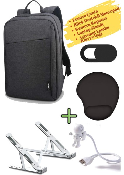 Sırt Çantası 15.6 Inç B210 Laptop Çantası, Kamera Kapatıcı, Laptop Standı, Mousepad, Klavye Lambası