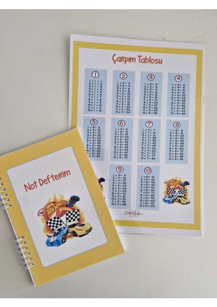 Hot Çarpım Tablosu Pvc ve A5 Kareli Not Defteri Seti
