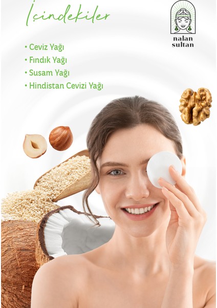 | Bitkisel Hindistan Cevizi Yağlı Besleyici Makyaj Temizleme Yağı, Göz Yakmayan Formül, Parfümsüz (100 ml)