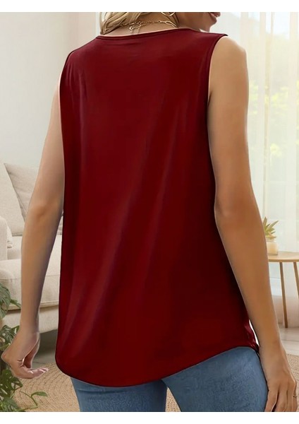 Mottisfashion Kadın Askılı Yuvarlak Yaka Dantel Detaylı Viskon Bluz fırsatları