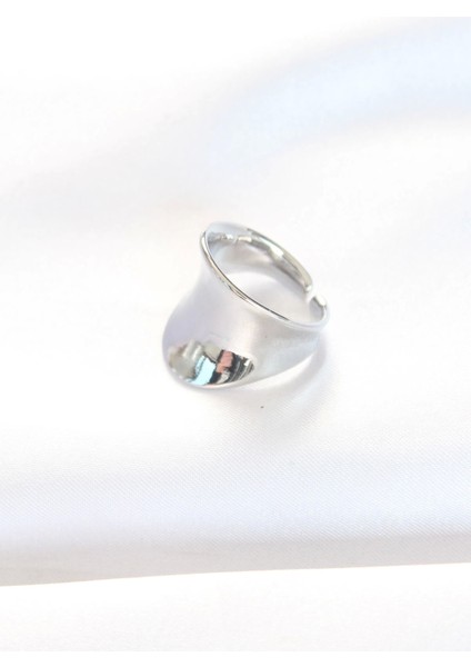 Silver Renk Ayarlanabilir Kavisli Ayna Yüzük modelleri