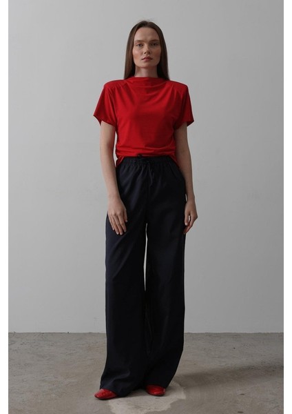 Mottisfashion Beli Lastikli Bol Paça Pantolon - Lacivert fiyatları