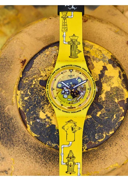 SO29J101 Swatch Time With Andy Anderson Unisex Kol Saati modelleri