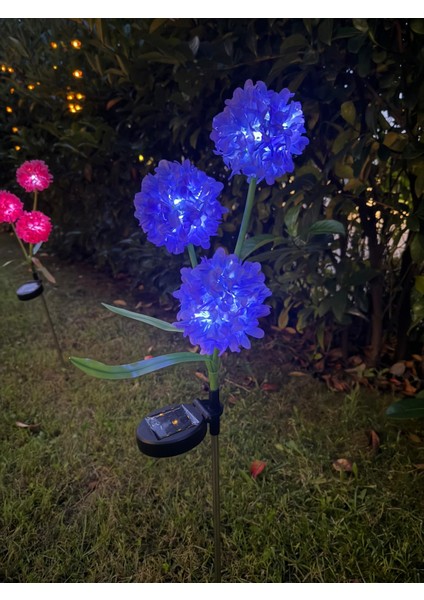 Güneş Enerjili 3 Kafalı Ortanca Dış Mekan Dekoratif LED Işık Solar Hydrangea Light fiyatları