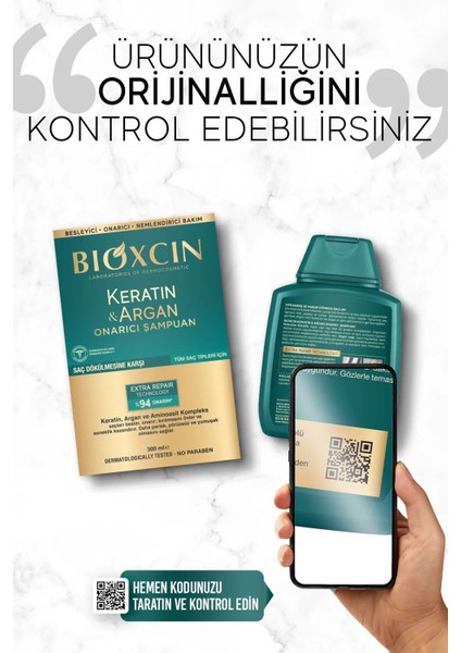 Keratin & Argan Onarıcı Şampuan 300 ml - Yıpranmış ve Hasar Görmüş Saçlar 3'lü indirimleri